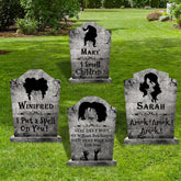 LimBridge Halloween tombstone sign front view with witch design