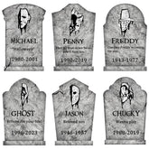 LimBridge Halloween tombstone with scary killer face design front view
