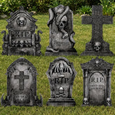 LimBridge Halloween tombstones set with 6 large gravestones