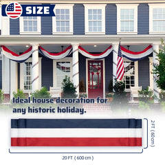 LinaGarten American Flag Bunting Banner in vibrant red, white, blue