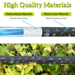 LINEX Flat Soaker Hose in a garden bed with plants
