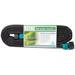 LINEX Garden Flat Soaker Hose 25 ft black model front view