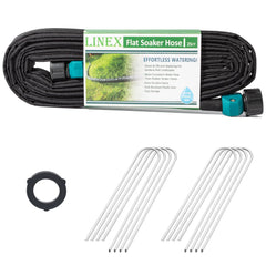 LINEX Garden Flat Soaker Hose 25ft black model front view