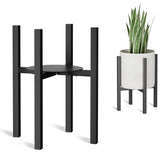 Linpla Adjustable Metal Plant Stand front view with pot