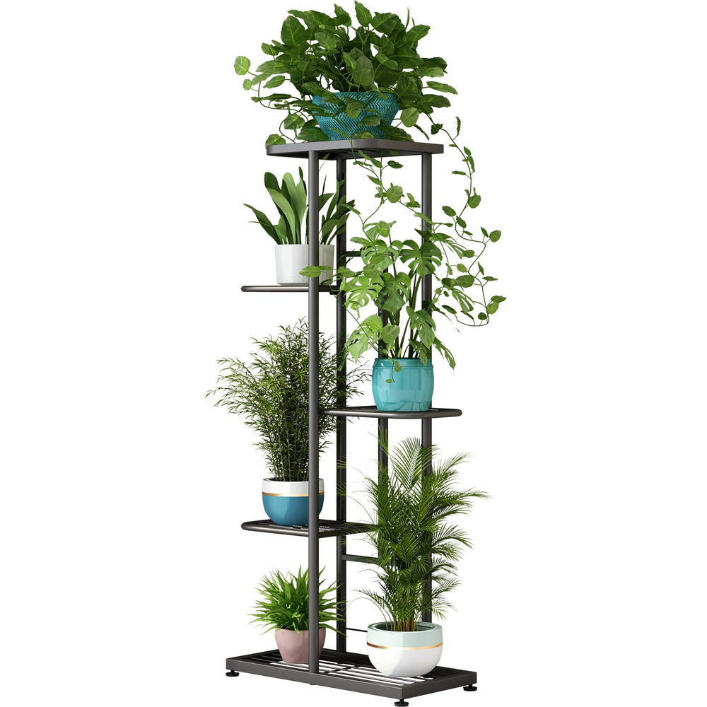 LINZINAR 5 Tier Plant Stand Dark Grey front view