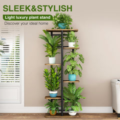 LINZINAR 6 Tier Plant Stand side view with detailed structure