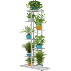 LINZINAR 7 Tier Plant Stand white colour front view