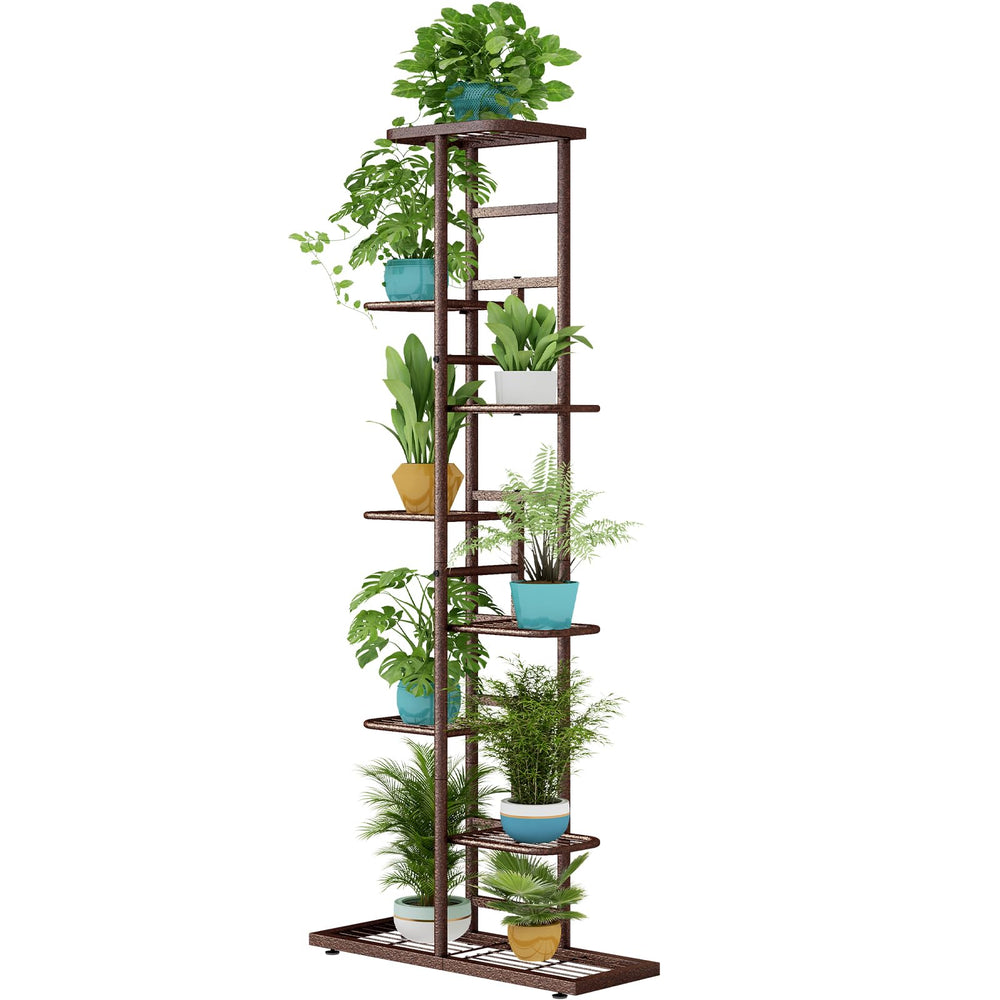 LINZINAR 8 Tier Metal Plant Stand in bronze colour front view