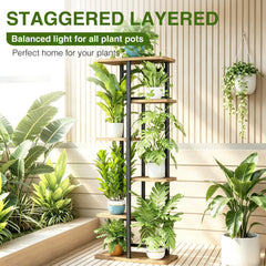 LINZINAR Plant Stand black finish with decorative trinkets