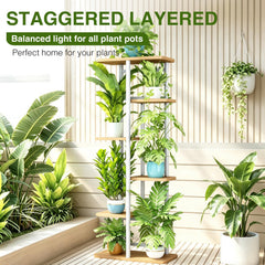 LINZINAR Plant Stand corner display filled with plants