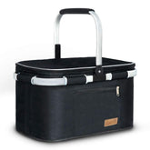 LIQING 35L Picnic Basket black front view with insulation