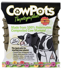 Liquid Fence CowPots 4-Inch 12-Pack brown natural fibre pots