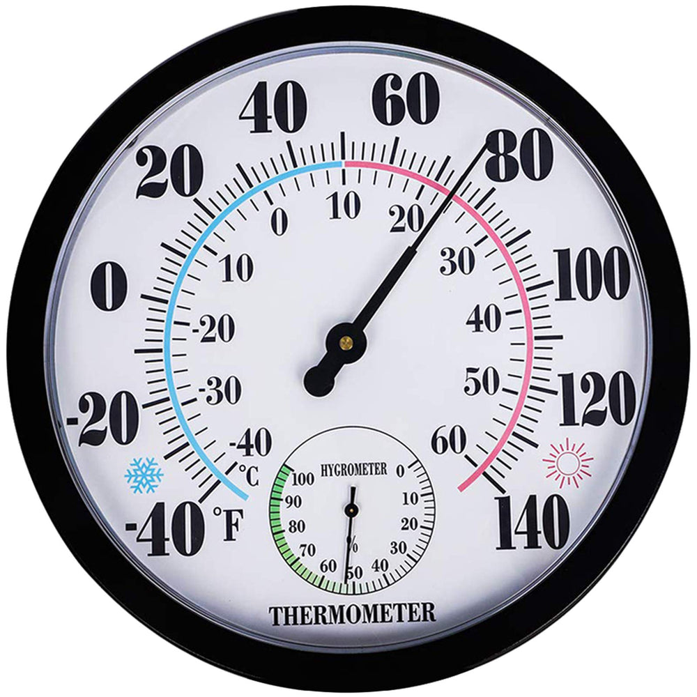 Lirches Outdoor Thermometer Hygrometer front view with large numbers