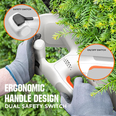 LiTHELi 20V Hedge Trimmer back view with blade cover