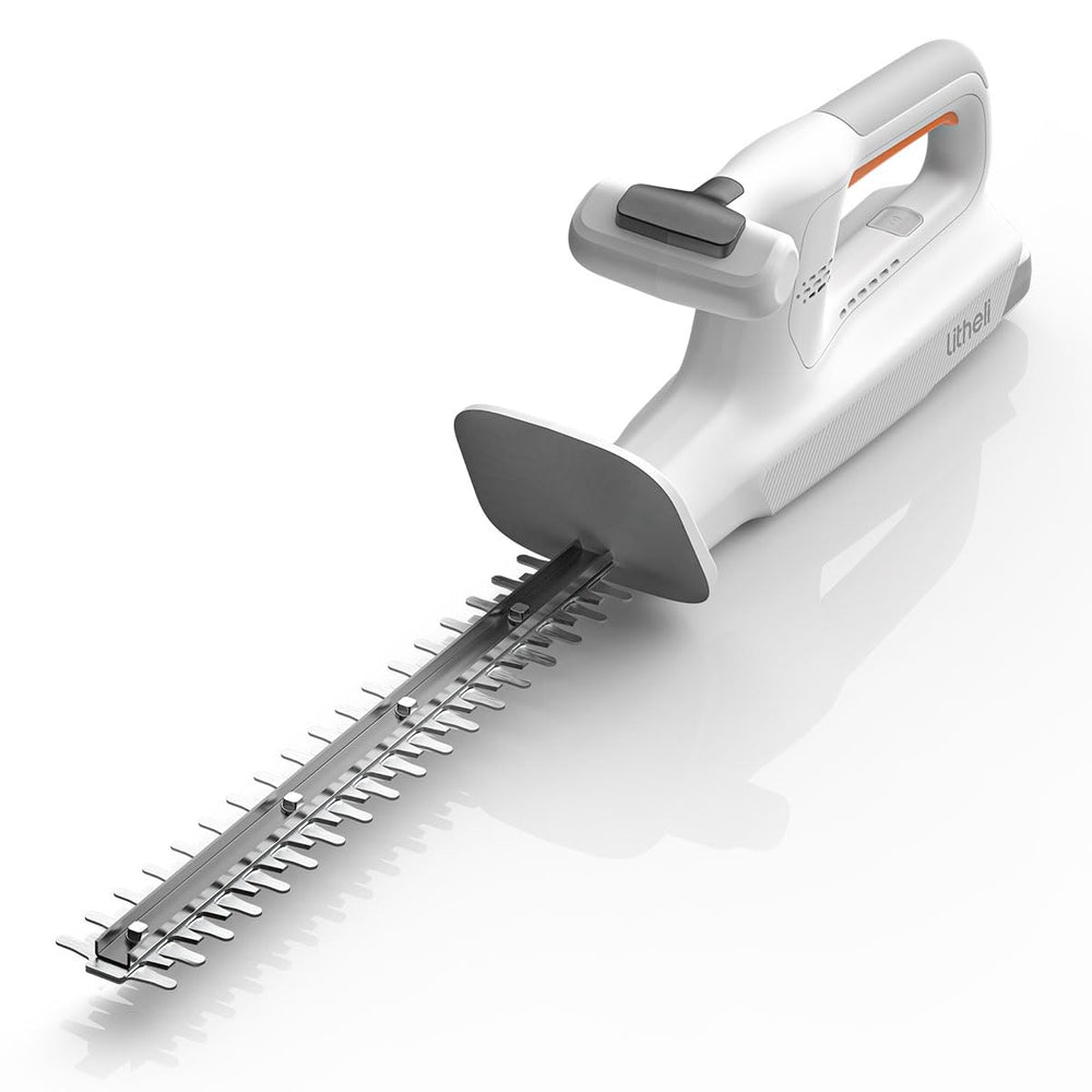 LiTHELi 20V Hedge Trimmer front view with dual-action blades