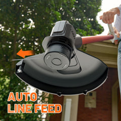 LiTHELi Weed Wacker demonstrating automatic line feeding feature