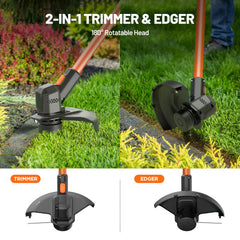 LiTHELi Weed Wacker side view showing the motor and battery