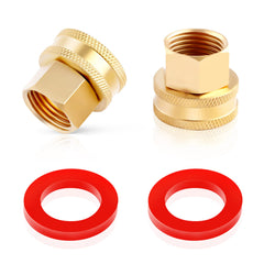 LitOrange 3/4" GHT to 1/2" NPT Brass Hose Adapter front view