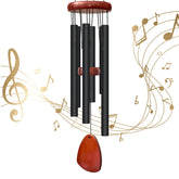 Litu 28-inch wind chimes in black color hanging outdoors