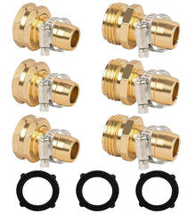 LIULO TOOL Garden Hose Repair Connector set with clamps, gold finish