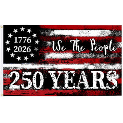 LJSCQF 250th Anniversary USA Flag front view with double-sided design