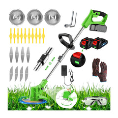 LMZTCYA 21V Electric Weed Wacker front view with green finish