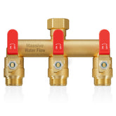 LNEZCDB 3-way hose splitter front view in red