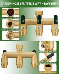 LNEZCDB 3 Way Hose Splitter side view with valve