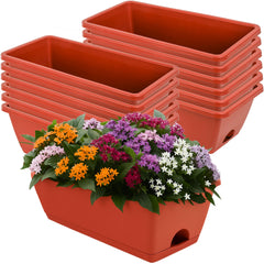 LOCONHA 12 pack window box planters in brick red front view