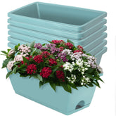 LOCONHA 7 Pack Window Box Planter in sky blue, front view