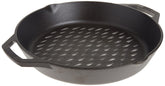 Lodge 12 Inch Cast Iron Grilling Basket front view