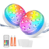 LOFTEK Submersible LED Pool Lights front view with remote