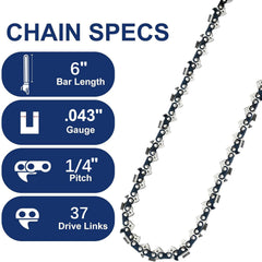 Loggers Art Gens 6-Inch Chainsaw Chain close-up of the chain
