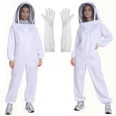 LONGADS full body bee suit with gloves and veil in white