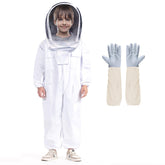 LONGADS Professional Bee Suit for Kids, front view with gloves