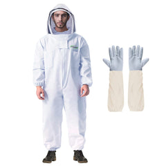 LONGADS XXXL Beekeeper Suit front view with gloves and veil
