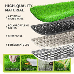LOOBANI Artificial Grass 3x5ft close-up showing plush fibers