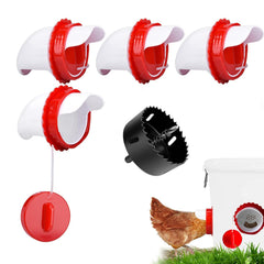 lopopvsys 4 Pack Chicken Feeder Port Kit front view