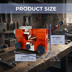 LOQOMI Chainsaw Sharpener set up on a chainsaw