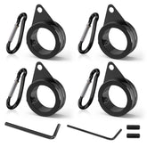 Loretoy 4 Pack Aluminum Alloy Flag Pole Rings, Black front view