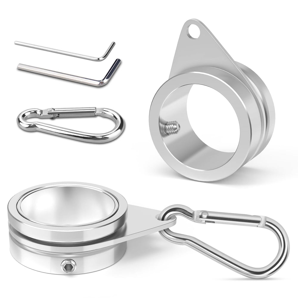 Loretoy aluminum alloy flag pole ring front view with 360-degree rotation
