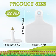 Lothee blank cattle ear tag showing writing space, side view