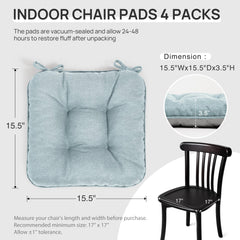 Love's Cabin Memory Foam Chair Cushion side view, light blue