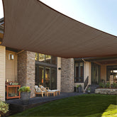 LOVE STORY 12' x 12' Rectangle Sun Shade Sail in brown, front view