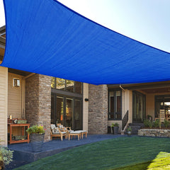 LOVE STORY 12' x 16' Blue Rectangle Sun Shade Sail front view