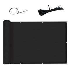 LOVE STORY 3' x 6' Balcony Privacy Screen Cover black front view