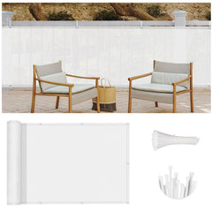 LOVE STORY 3' x 6' Balcony Privacy Screen Cover in white