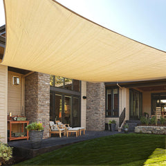 LOVE STORY 8' x 10' Sun Shade Sail in sand colour front view