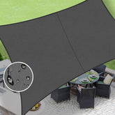 LOVE STORY 8' x 10' Waterproof Sun Shade Sail in dark grey front view