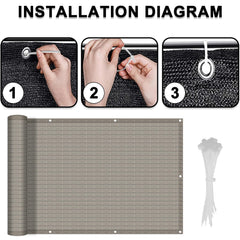 LOVE STORY Balcony Privacy Screen Cover showing grommet detail